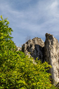 High rocks in the village essing in bavaria, germany at the altmuehl river on a sunny day in autumn