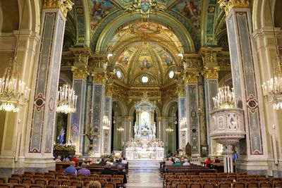 Inside the church of  sanctuary basilica our lady of the guard. genoa, italy