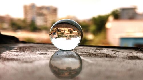 Close-up of crystal ball