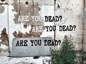 Information sign on wall