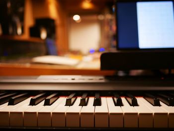 Close-up of piano keys