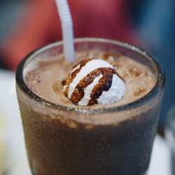 Close-up of milkshake