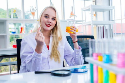 Businesswoman working in office