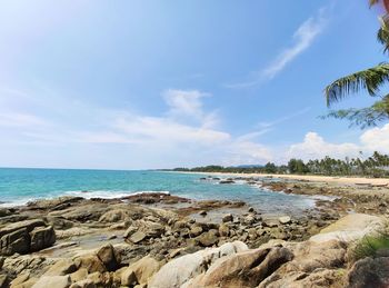 Scenic view of beach against sky