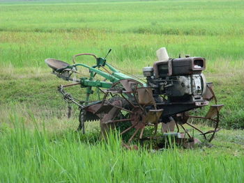 Tractor in agricultural field