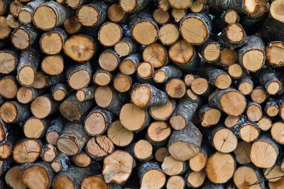 Full frame shot of logs