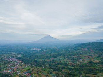High angle view of townscape against sky