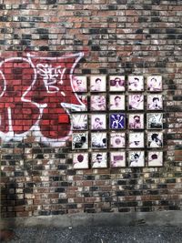 Graffiti on brick wall