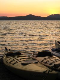 Scenic view of sea at sunset