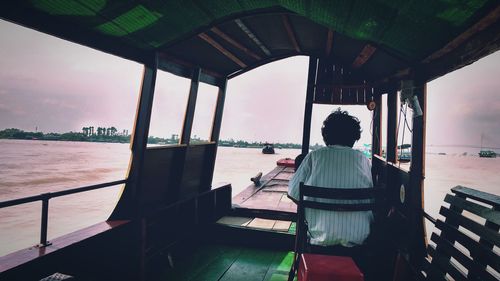 Rear view of man in vietnam