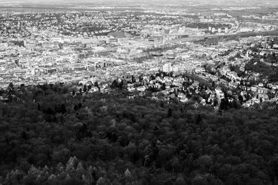 High angle view of cityscape against sky