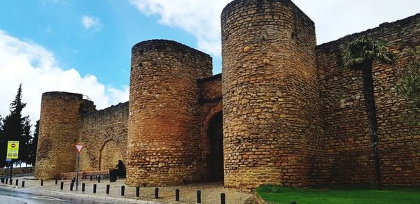 Low angle view of historical building against sky