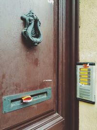 Close-up of closed door