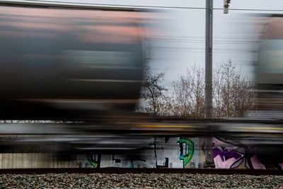 Train at railroad station platform