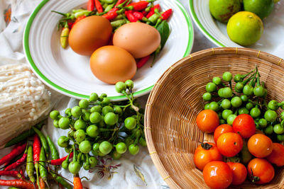 Close-up of vegetables in basket