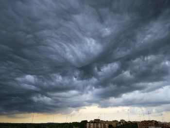 Storm clouds over residential district