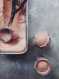 Close-up high angle view of ice cream