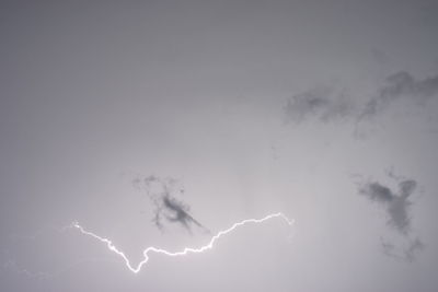 Low angle view of lightning in sky