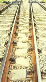 High angle view of railway tracks