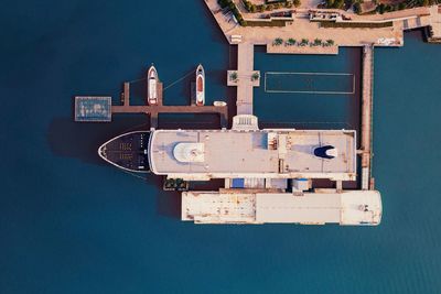High angle view of building in city