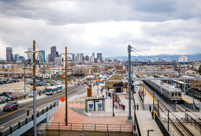 View from new rail station in denver colorado