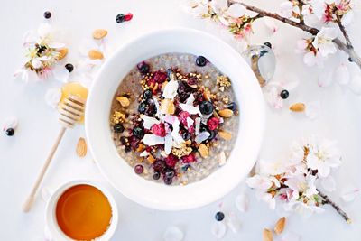 Directly above shot of food in bowl