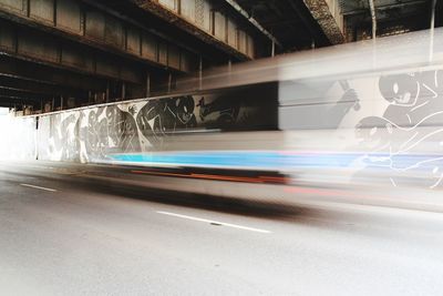 Light trails on road at night