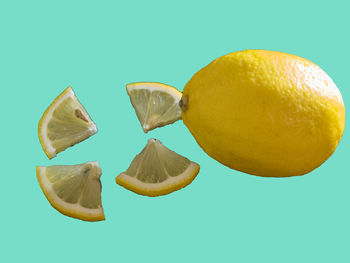 Close-up of oranges against white background