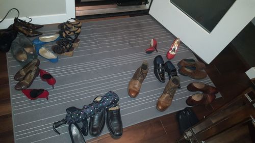 Close-up high angle view of objects