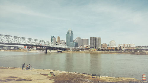 Bridge over ohio river against sky