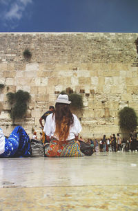 Group of people in front of building