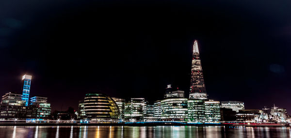 Illuminated city at night