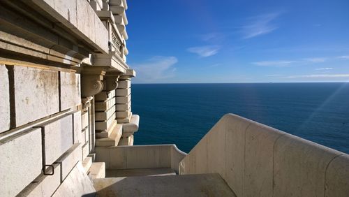 View of sea against blue sky