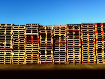 Close-up of brick wall against clear sky