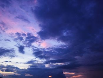 Low angle view of sky at sunset