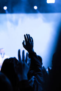 Silhouette people enjoying at music concert