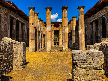 Old ruins of temple against sky