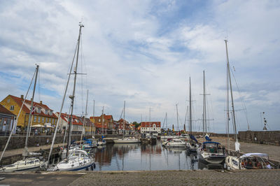 Allinge harbour view, bornholm, denmark