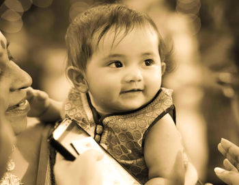 Close-up portrait of cute baby