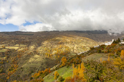 High angle view of landscape against sky