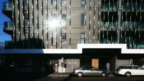 Cars moving on city street