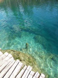 High angle view of swimming pool in sea