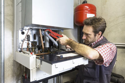 Man working in machine