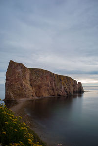 Scenic view of sea against cloudy sky