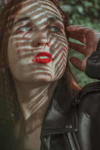 Close-up portrait of a woman