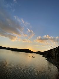 Scenic view of sea during sunset