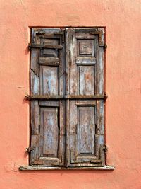 Closed door of old building