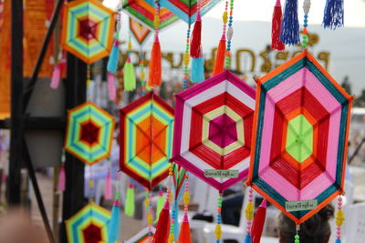 Close-up of decoration hanging for sale