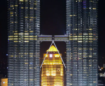 Illuminated office building at night