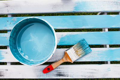 High angle view of paint roller